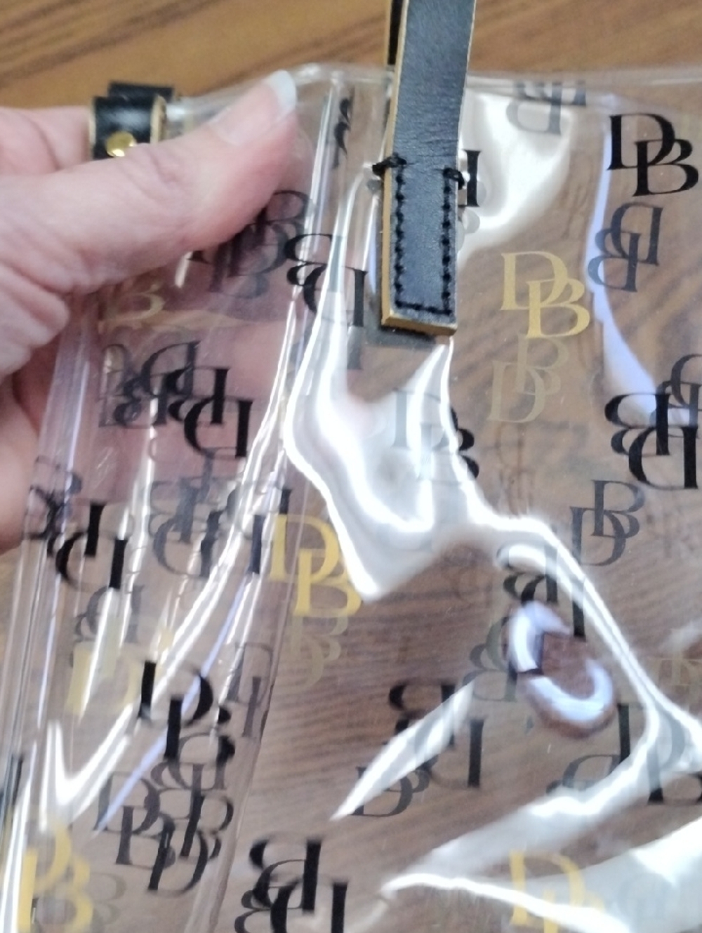 Dooney & Bourke Clear Logo Lunch Bag Tote, Black And Gold Handles/Hardware. NWT - Picture 5 of 7